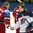 PREROV, CZECH REPUBLIC - JANUARY 13: USA's Allyson Simpson #8 and Russia's Alyona Starovoitova #22 shake hands after USA's 6-0 semifinal round win at the 2017 IIHF Ice Hockey U18 Women's World Championship. (Photo by Steve Kingsman/HHOF-IIHF Images)
